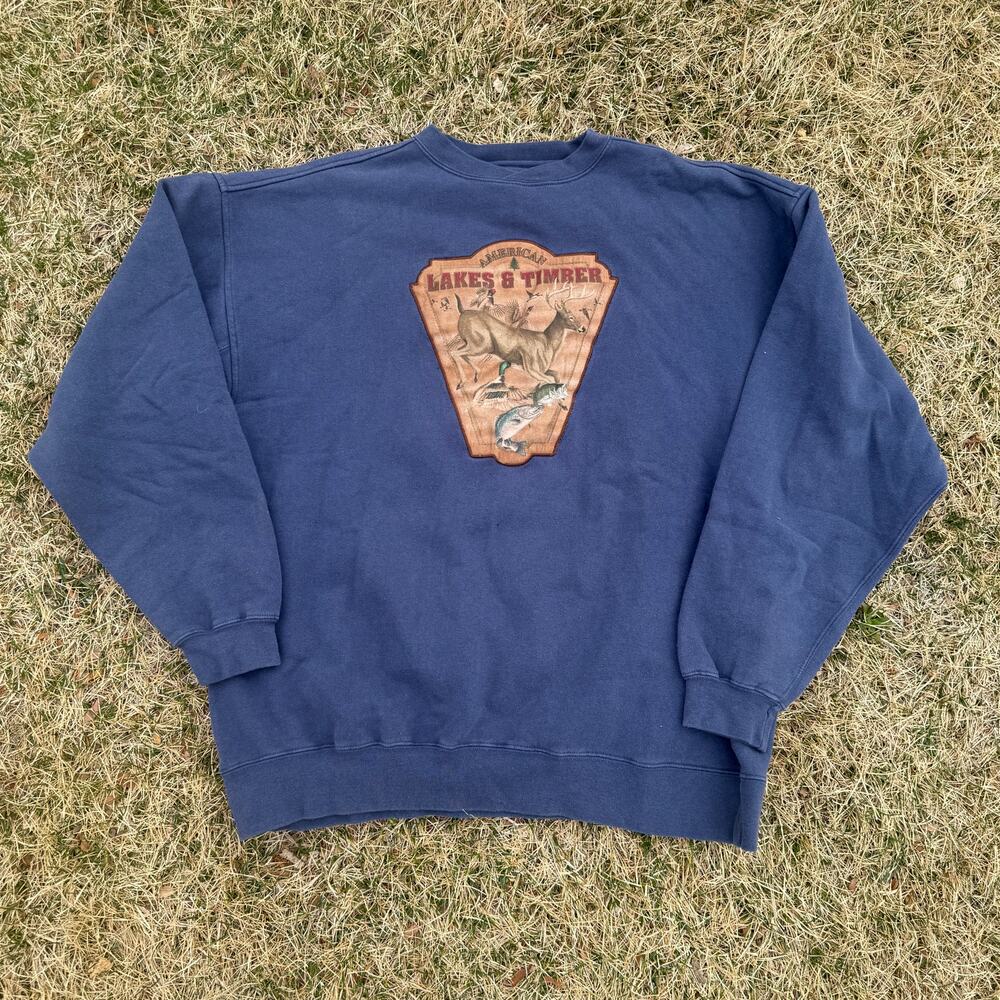 Vintage 90's American Lakes & Timber Nature Crewneck Pullover Sweatshirt Sz XL